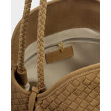 Katie Loxton Nova Hand Woven Suedette Large Shoulder Bag - Caramel