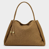 Katie Loxton Nova Hand Woven Suedette Large Shoulder Bag - Caramel