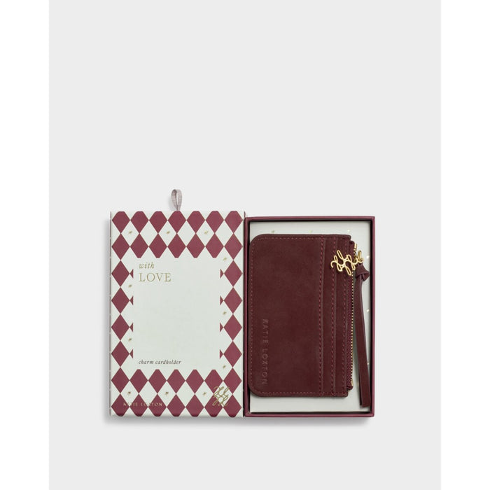Gift Boxed Coin & Cardholder - Cherry Suedette