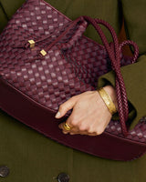 Nova Hand-Woven Small Shoulder Tote – Cherry