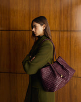 Nova Hand-Woven Small Shoulder Tote – Cherry