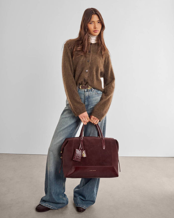 Charlbury Cabin Bag - Cherry Suedette