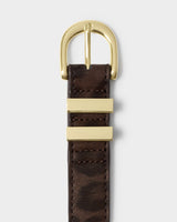 Leopard Print Buckle Belt – Brown