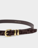 Leopard Print Buckle Belt – Brown