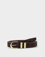 Leopard Print Buckle Belt – Brown