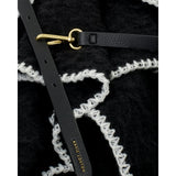 Katie Loxton Whipstitch Blanket Cape with Belt – Black | Luxury Wrap