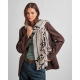 Katie Loxton Animal Printed Foil Scarf - Taupe, Chocolate & Gold