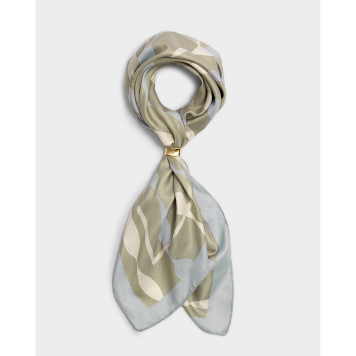 Satin Multiway Scarf - Sage & Pastel Blue