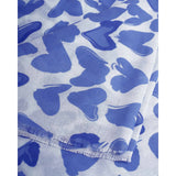 Printed Scarf - Abstract Heart, White & Blue