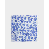 Printed Scarf - Abstract Heart, White & Blue