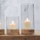 Nkuku Idha Mango Wood Straight Hurricane Lantern