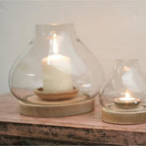 Nkuku Naryla Mango Wood Hurricane Lantern