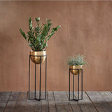 Nkuku Atsu Brass Standing Planter