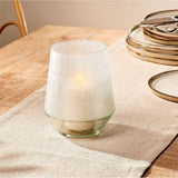 Nkuku Dera Etched Glass Tealight Holder - Clear