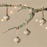 Nkuku Suhana Glass Baubles - Brushed Silver - (Set of 4)