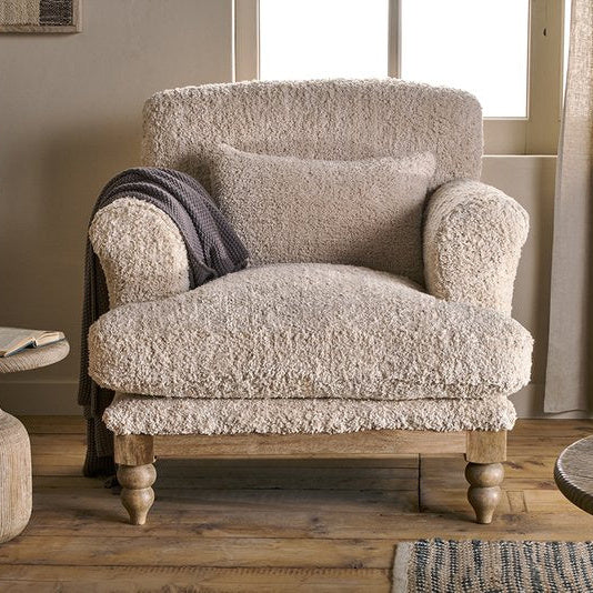 Otas Teddy Cotton Armchair - Off White