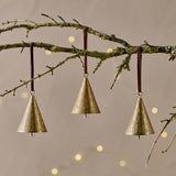 Manya Metal Bell Baubles - Brass - (Set of 3)