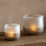 Riyara Recycled Glass Tealight Holder - Silver Sparkle – Small