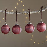 Pannee Round Baubles - Merlot - (Set of 4)