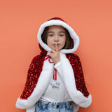 Sequin Mrs Claus Cape