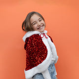 Sequin Mrs Claus Cape
