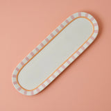 Striped Ceramic Serving Dish – Pink & Orange