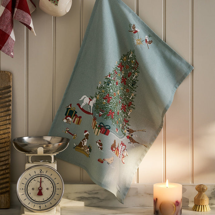 Sophie Allport Cosy Christmas Scene Tea Towel