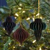 Glitter Edge Honeycombe Christmas Tree Hanging Decoration