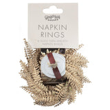 Gold Fern Wreath Napkin Rings - Set of 4