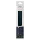 Dark Green Christmas Table Ribbed Dinner Candles (Pack 2)p