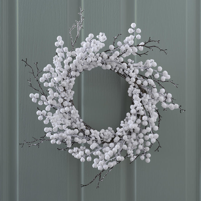 White Berry Christmas Door Wreath - 45cm