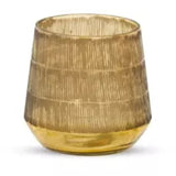 Dera Etched Glass Tealight Holder - Gold