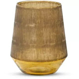 Dera Etched Glass Tealight Holder - Gold