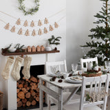 Wooden 'Merry Christmas' Decorations - Set of 4