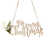 Wooden 'Merry Christmas' Decorations - Set of 4