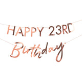 Customisable Milestone Rose Gold Birthday Banner