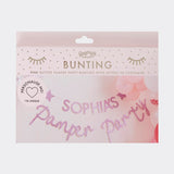 Pink Glitter Personalised Pamper Party Banner