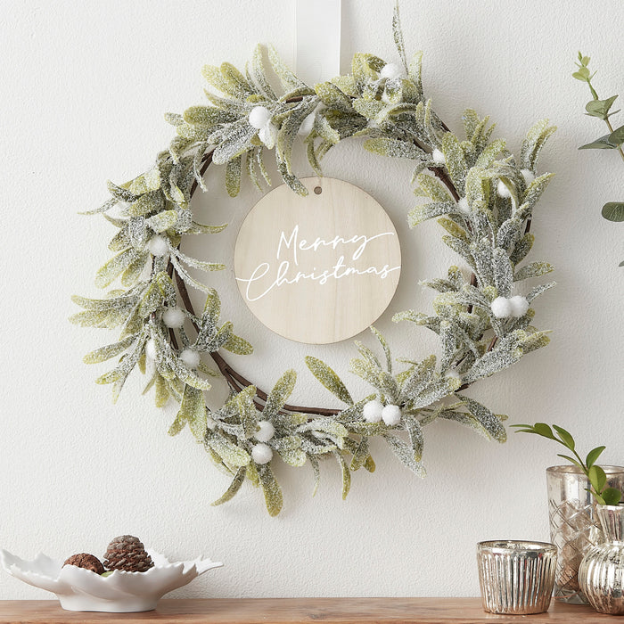 Mistletoe Merry Christmas Door Wreath