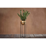 Atsu Brass Standing Planter