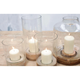 Idha Mango Wood Straight Hurricane Lantern