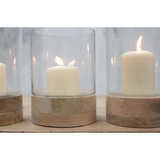 Idha Mango Wood Straight Hurricane Lantern