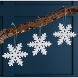 Set of 3 Porcelain Snowflakes