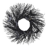 Black Twig Halloween Wreath with Bats