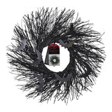 Black Twig Halloween Wreath with Bats