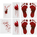 Red Blood Splatter & Footprint Halloween Floor Stickers