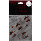 Red Blood Splatter & Footprint Halloween Floor Stickers