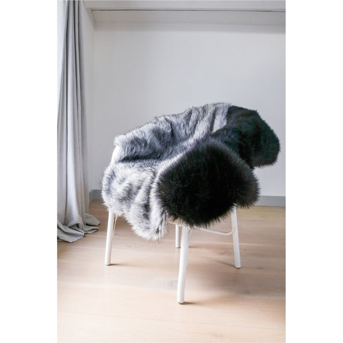 Faux Fur Sheepskin-Style Throw – Grey Mist