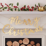 Merry Christmas' Gold Acrylic Garland